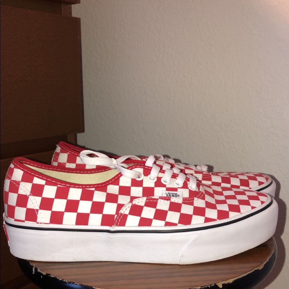 Vans Authentic Platform 2.0 Checkerboard Red